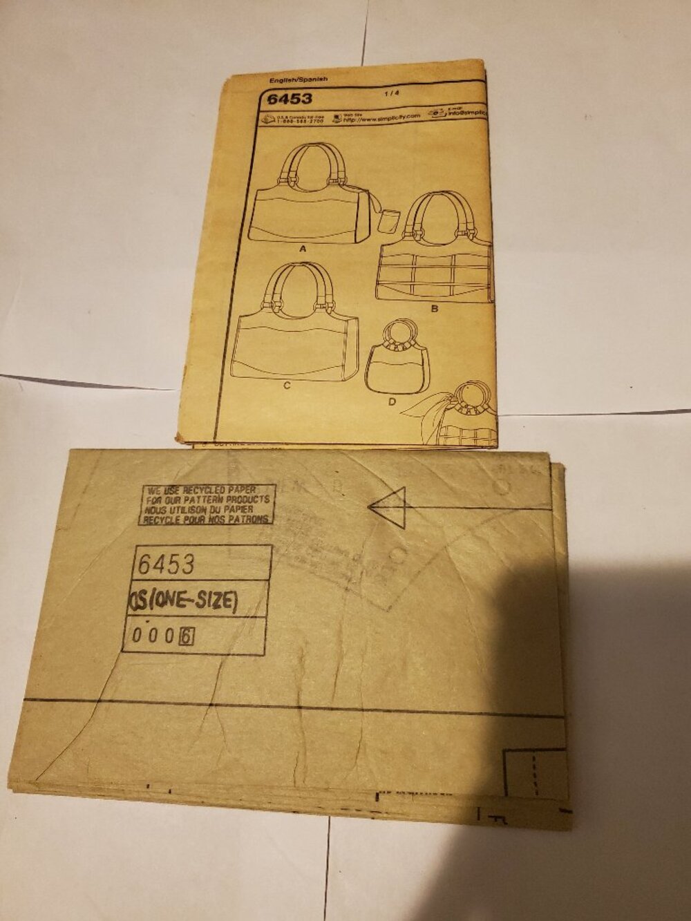 SIMPLICITY 6453 POCKETBOOKS HANDBAG BAG
